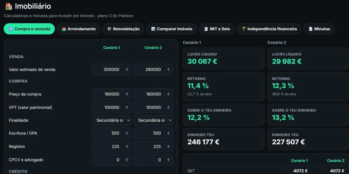 Calculadoras de imobiliário